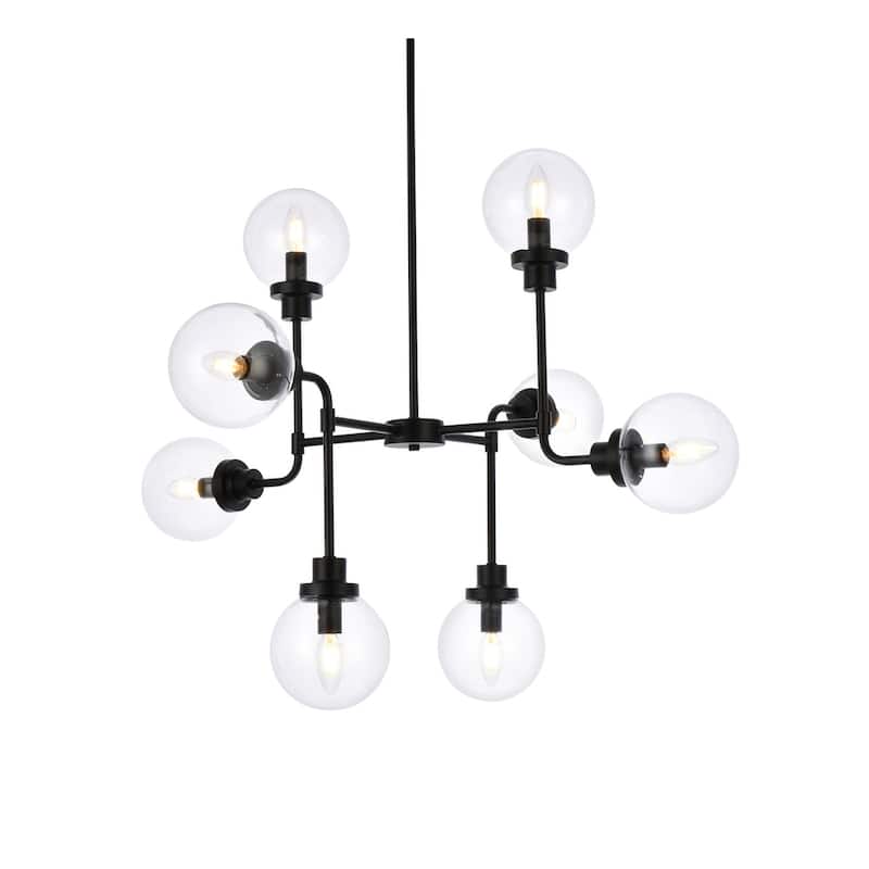 Hope 8 Light Pendant in with clear shade - 36 Inch