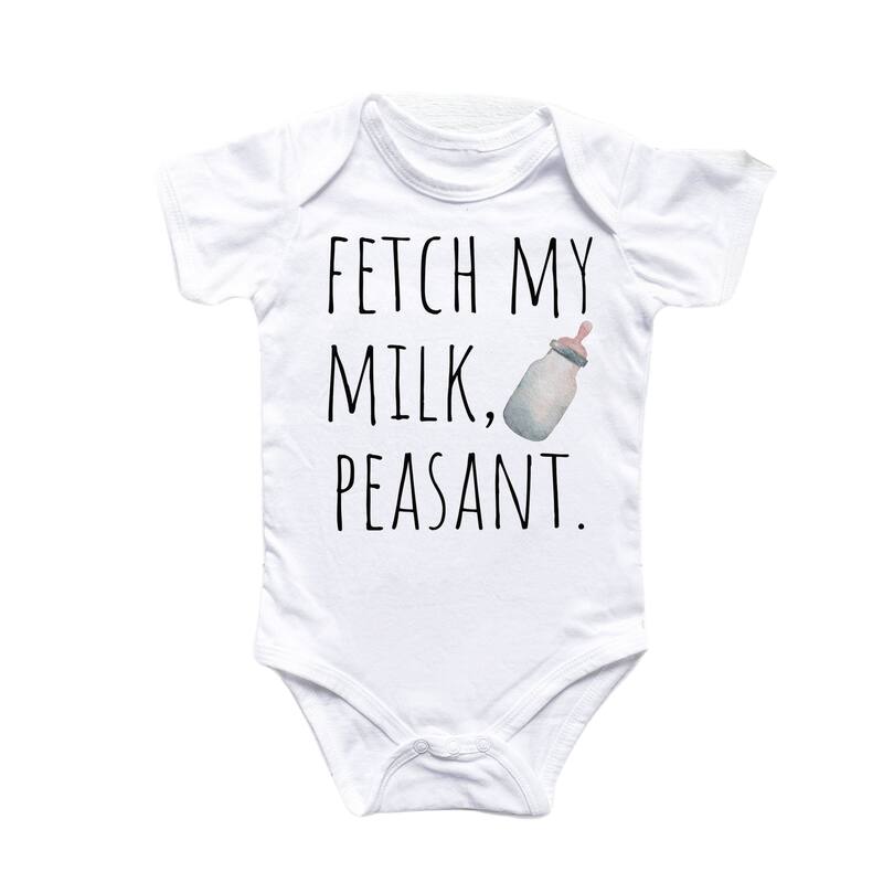 Milk Peasant - Baby Boy Girl Clothes Infant Bodysuit Funny Cute Newborn - Blue - 0-3M