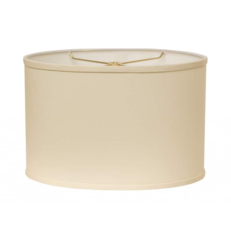18" Ivory Throwback Oval No Slub Lampshade - 12" L x 18" W x 11" H - Ivory - 12" L x 18" W x 11" H