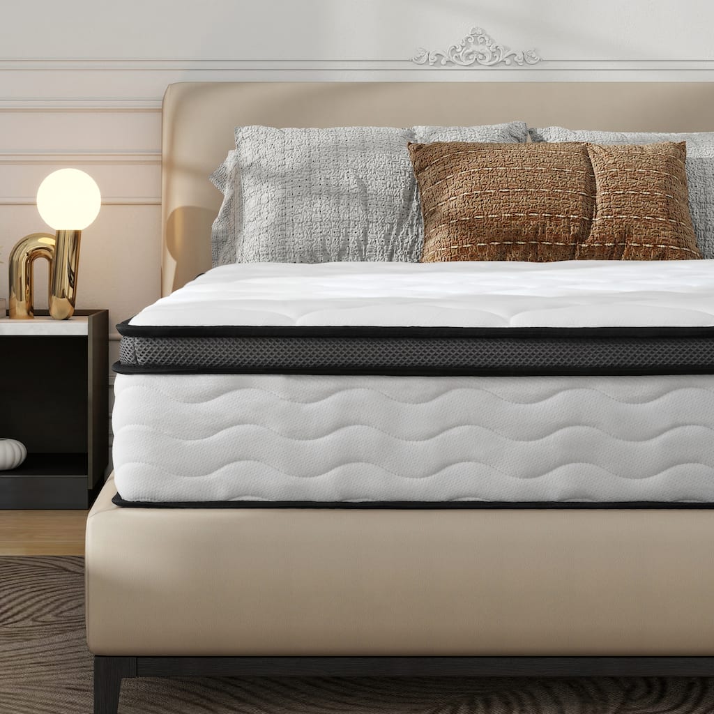 GDFStudio - Aldric 12 Inch Hybrid Memory Foam and Pocket-Spring Mattress with Bamboo Fiber Cover