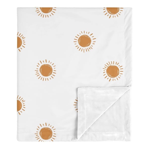 slide 2 of 5, Sweet Jojo Designs Orange and White Boho Sun Baby Receiving Security Swaddle Blanket Pumpkin Retro Bohemian Gender Neutral