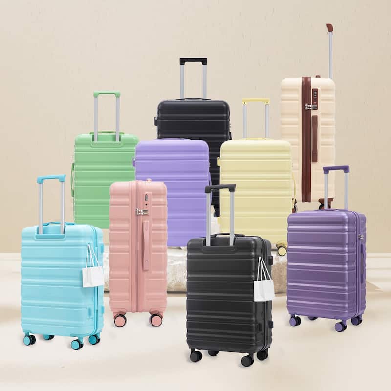 3-Piece, 20, 24, 28-Inch Modern Luggage with Side Handle, Swivel Wheels and TSA Combination Lock, for Boarding Travel
