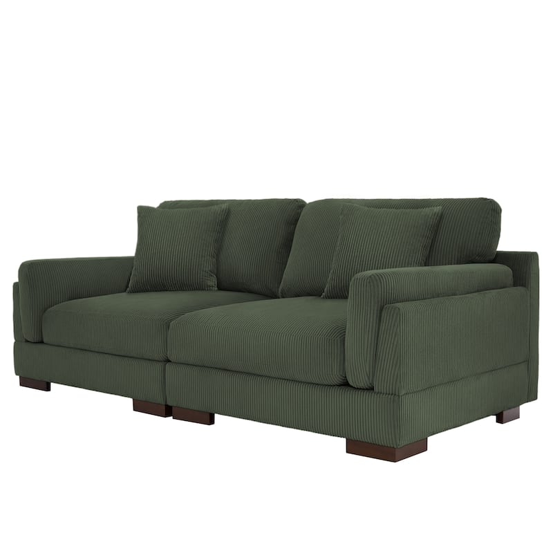 90" Oversized Modular Sectional Corduroy Sofa