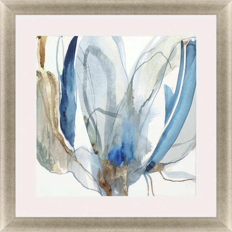 Refined I Framed Art Giclee Under Glass - Blue - 43 X 43 X 2