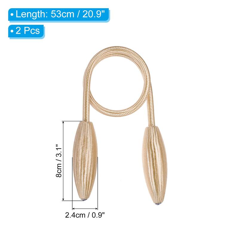 2Pcs Curtain Tiebacks Clips Decorative Window Drape Twist Tie Backs - Champagne