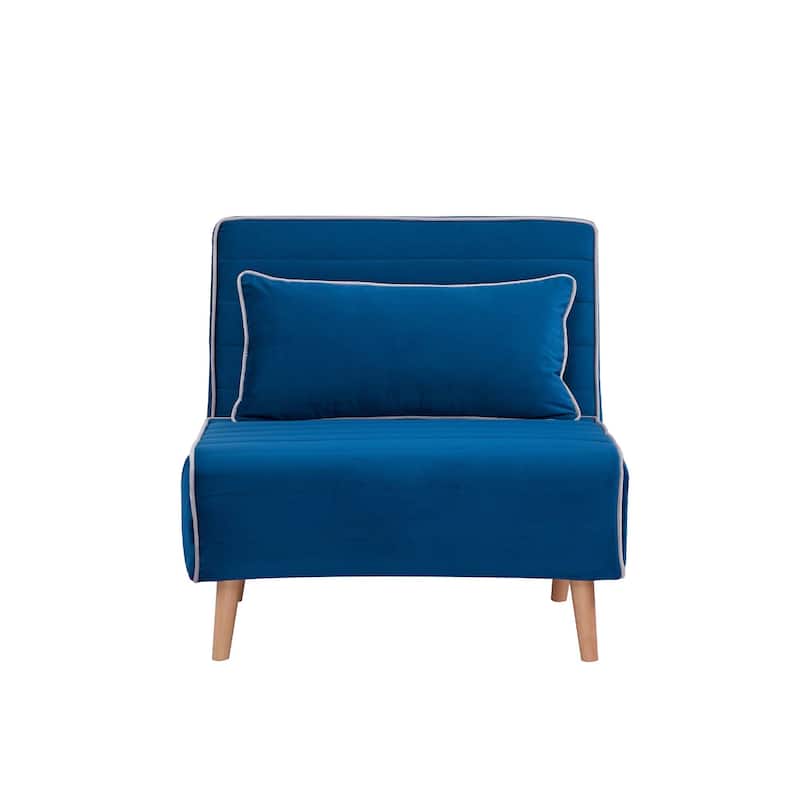 Velvet Foldable Sleeper Sofa Chair, Sofa Bed with 3-Position Adjustable Backrest, Quick 10-Second Conversion