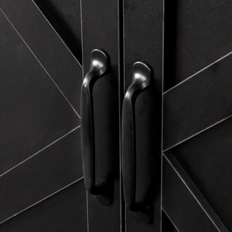 GDF Studio - Judland Rustic 31.50" Tall Freestanding Sideboard Storage Cabinet with Doors and Open Shelves