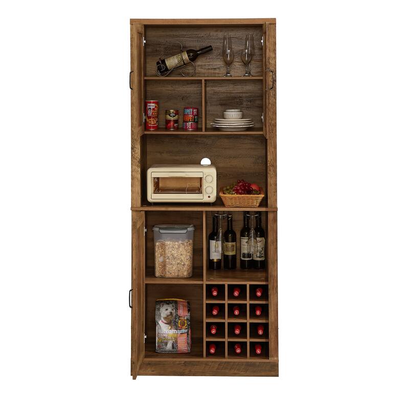 Bar Cabinet with Square Compartments and Shelves