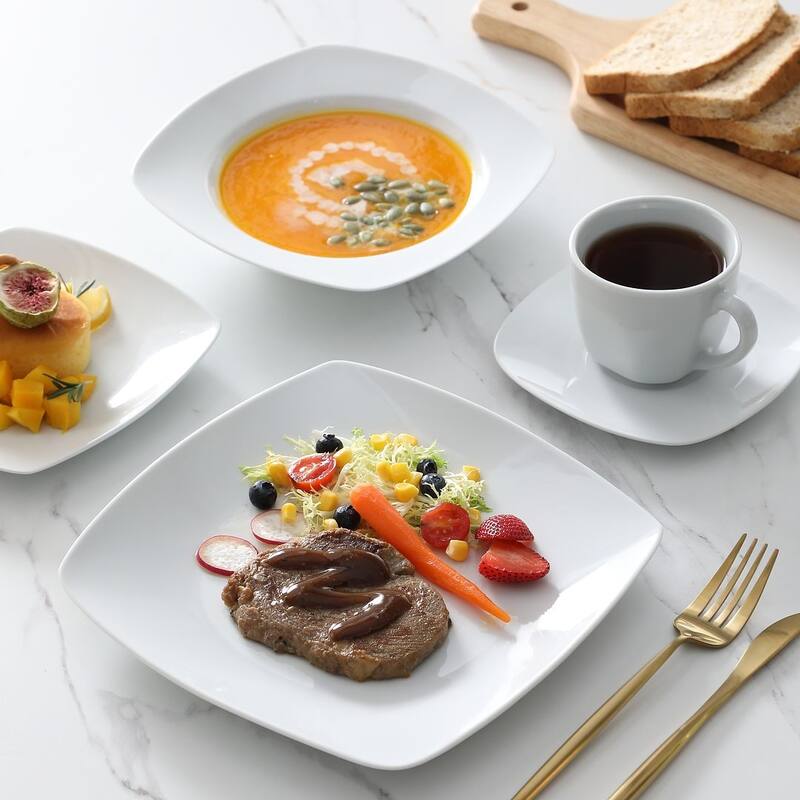 MALACASA Julia 30-Piece Dinnerware Set (Service for 6) - 8'3" x 11'