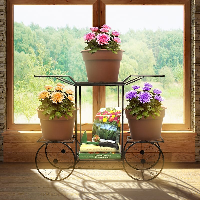 Sorbus® 6-Tier Garden Cart & Plant Holder - Parisian Style for Home, Patio, Garden (Bronze)