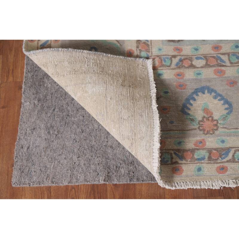 Hand Knotted Oriental 100% Wool Carpet Traditional Floral Beige & Ivories Tabriz Area Rug - 13' 3'' X 9' 10''