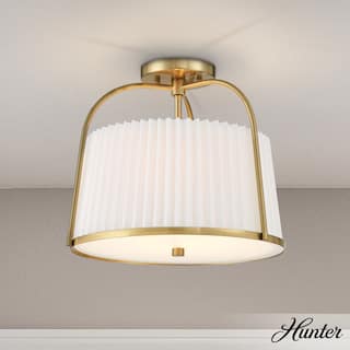 Hunter Atmore Alturas Gold 2 Light Flush Mount - Modern & Contemporary, Transitional - Kitchen, Bedrooms, Living Room, Entryway