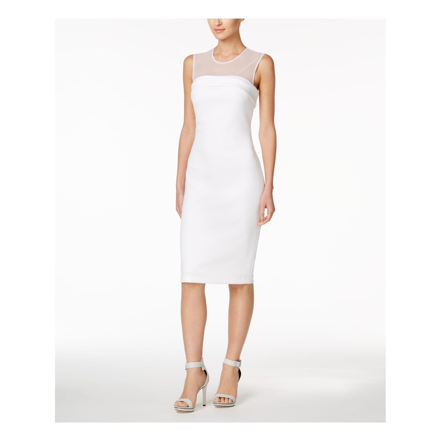 calvin klein white sheath dress