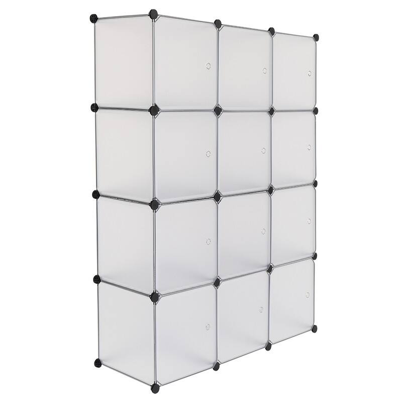 12-Cube Storage Shelf Bookcase Bookshelf White