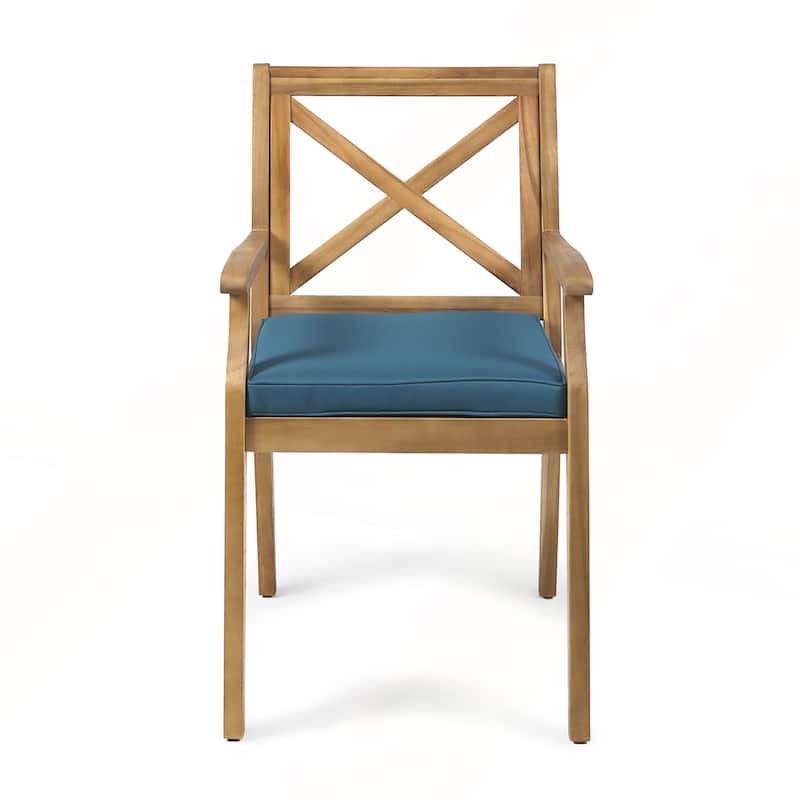 2pcs Dining Chair with with 2 Cushions for Backyard and Garden