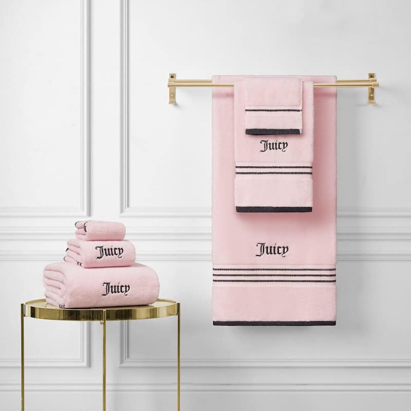 Juicy Couture Neon Border Bath Towels 6-Piece 2 Bath towels 2 Hand towels 2 Washcloths - 28"x54"/16"x26"/12"x12"