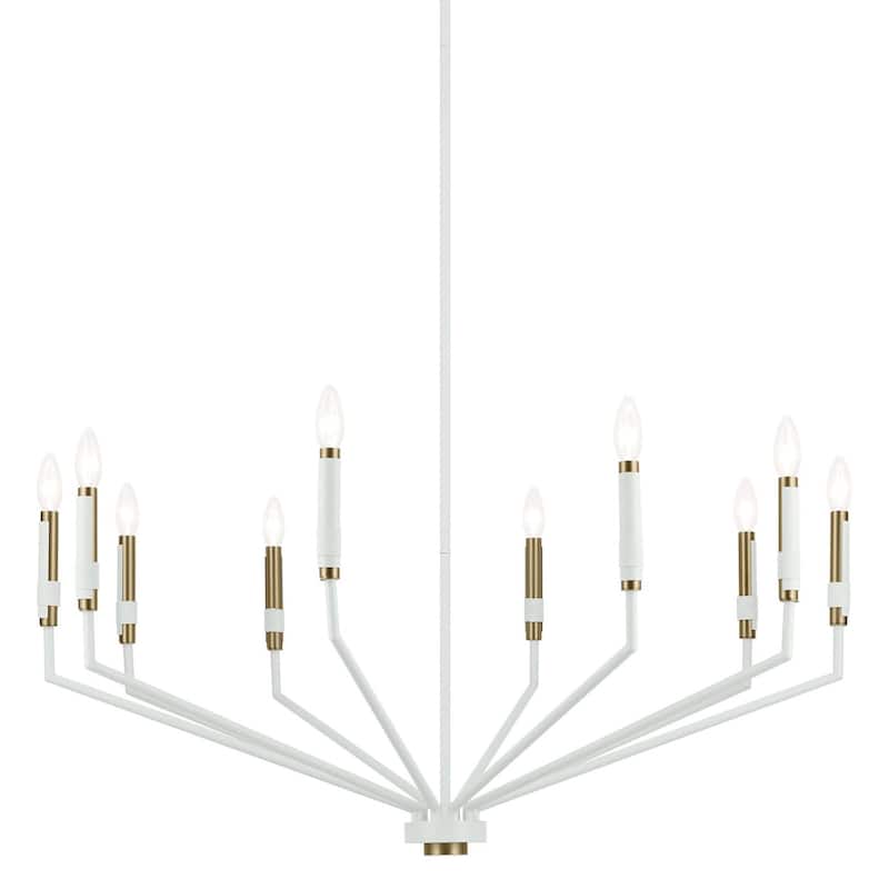 Kichler 52348 Armand 10 Light 39" Wide Taper Candle Style Chandelier - White