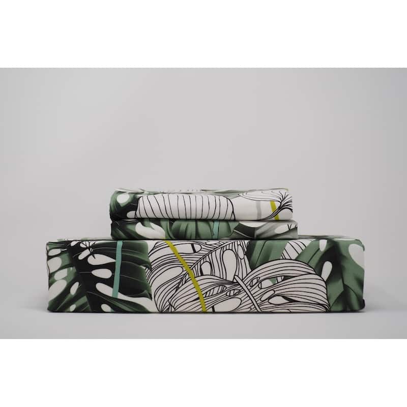 Pointehaven 250TC Monstera Combed Cotton Duvet Set