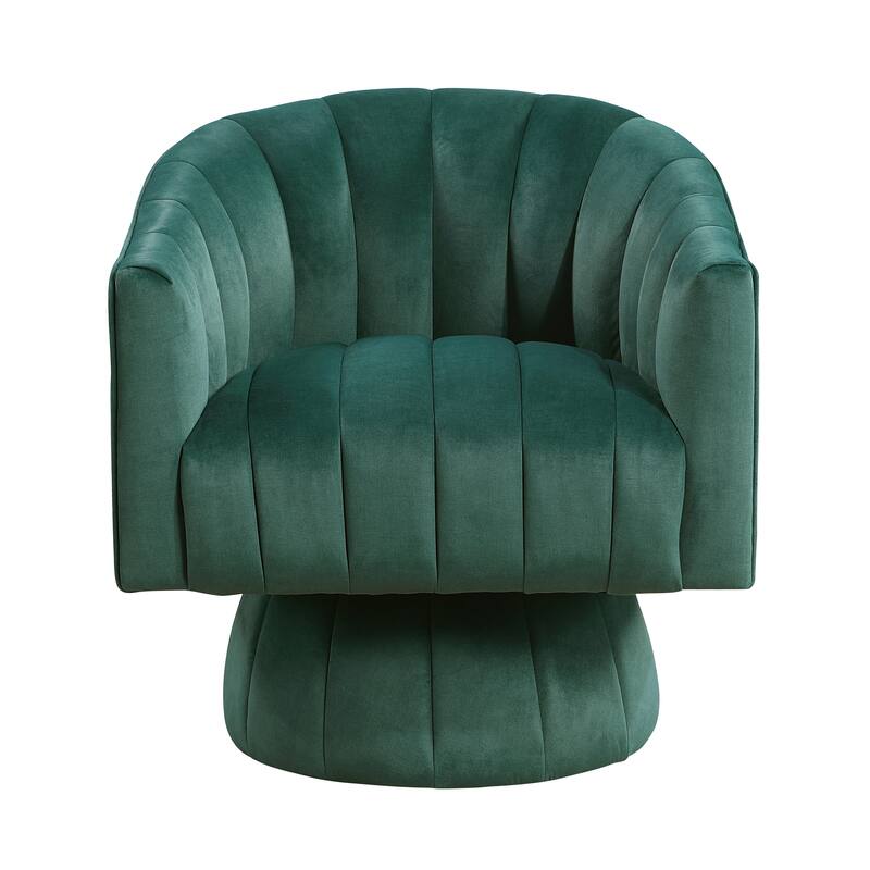 Briar 27.5" Velvet Swivel Chair - 360-Degree Metal Swivel Base