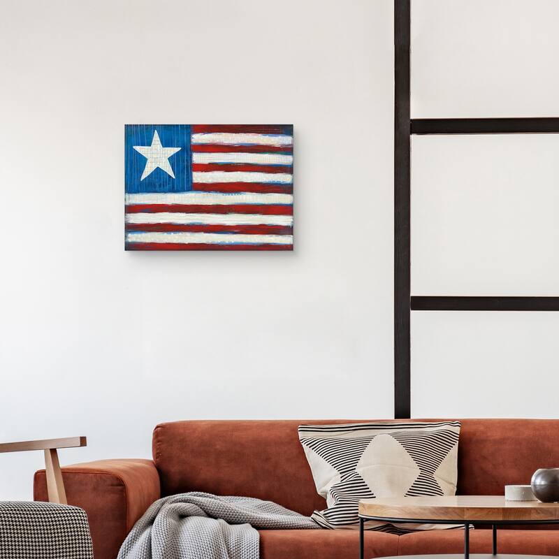 Modern Americana Flag Canvas Art Print