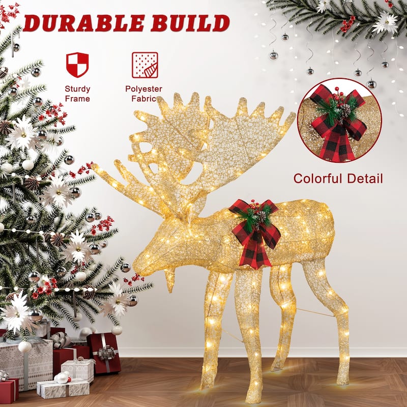 Futzca Christmas Light Holiday Reindeer & Sleigh