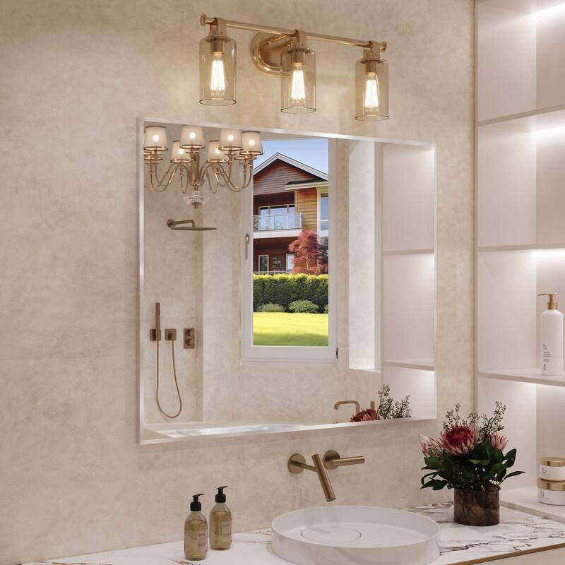 QuivaraView Wall Mounted Aluminum Frame Bathroom Vanity Mirror