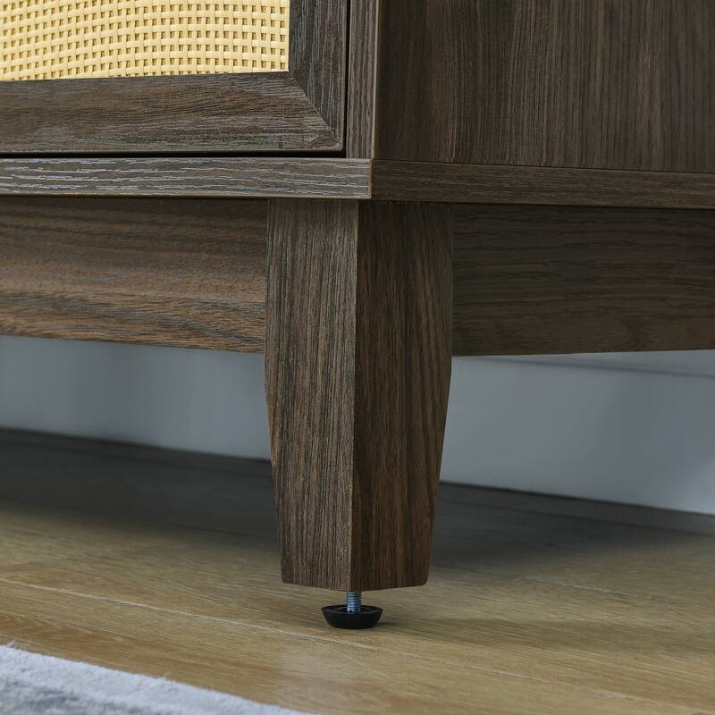 Modern Rattan Dressing Wooden Storage Cabinet with 7 Spacious Drawers, for Bedroom, Living Room and Hallway