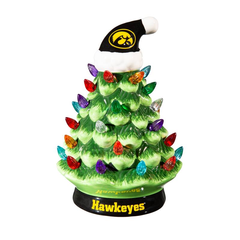 8" LED Ceramic Tabletop Christmas Tree, University of Iowa