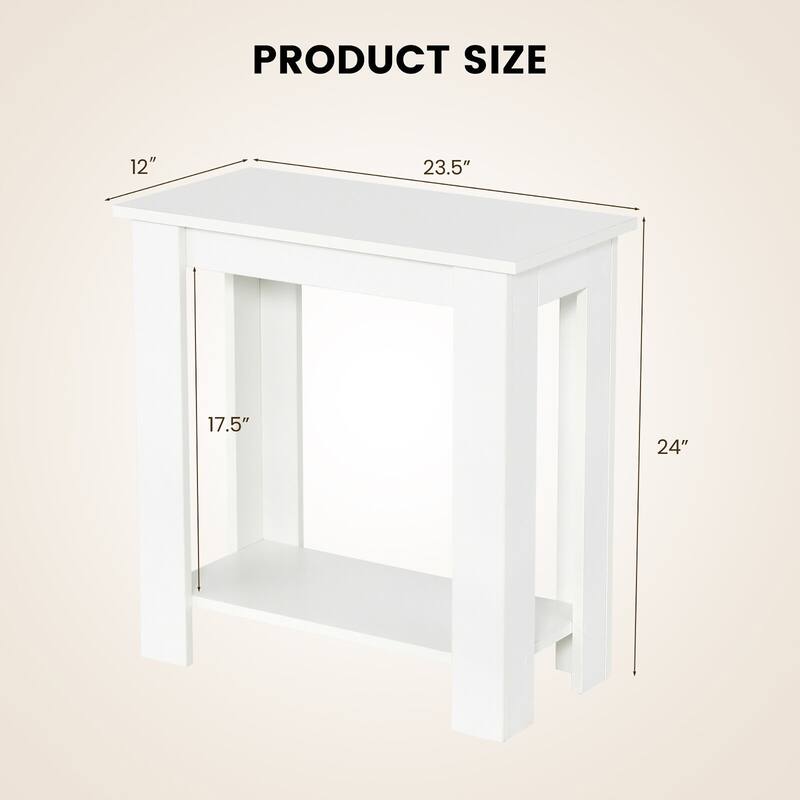 Gymax 2 PCS 2-Tier End Table Modern Sofa Bedside Compact Nightstand
