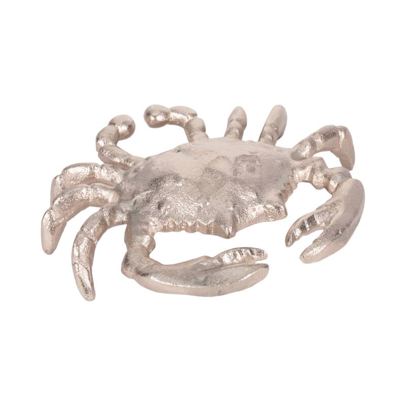 Sagebrook Home 7" Metal Contemporary Decorative Coastal Beach Ocean Crab Statue Table Decor