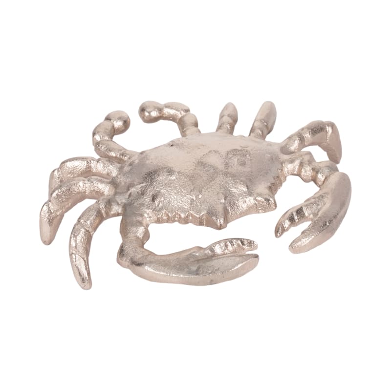 Sagebrook Home 7" Metal Contemporary Decorative Coastal Beach Ocean Crab Statue Table Decor