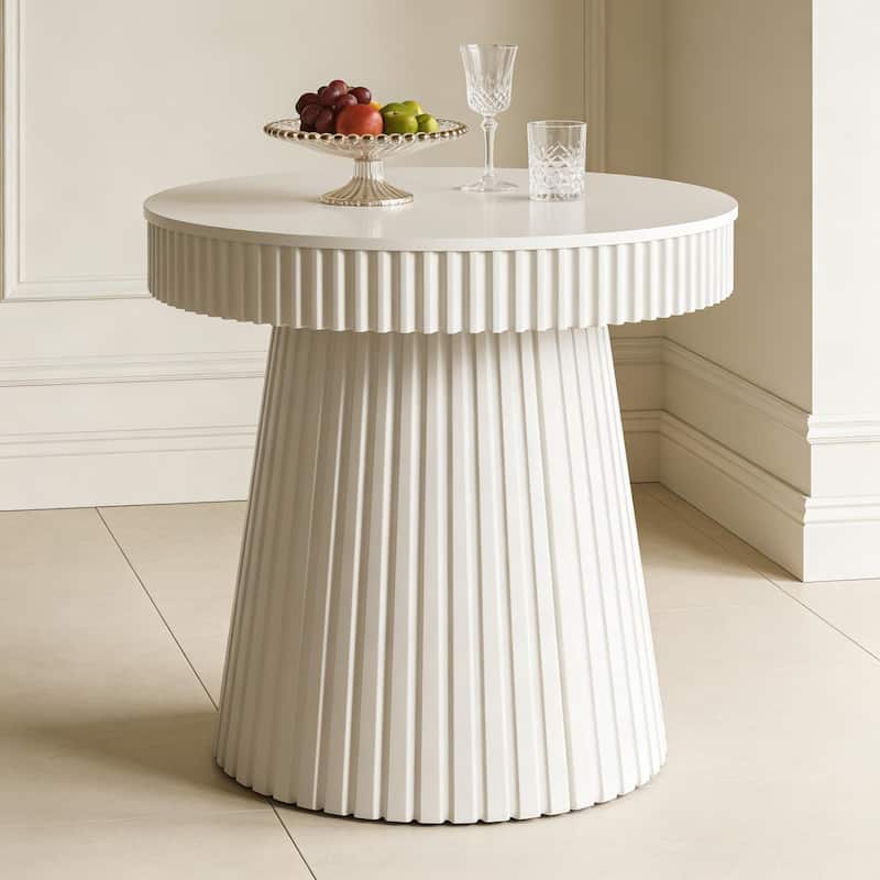 31.5 Inches Round Side Table, Modern Accent End Table, Small Dining Table, Nightstand & Bedside Table for Living Room, Bedroom