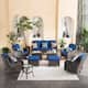 Option Navy Blue-Brown Wicker