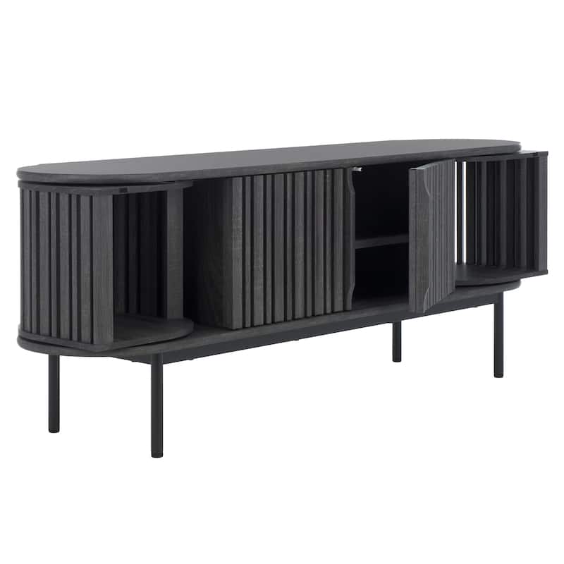 SAFAVIEH Enid 4-Door Media Stand Fits up to 65" Flatscreen TV - 60Wx15Dx23H