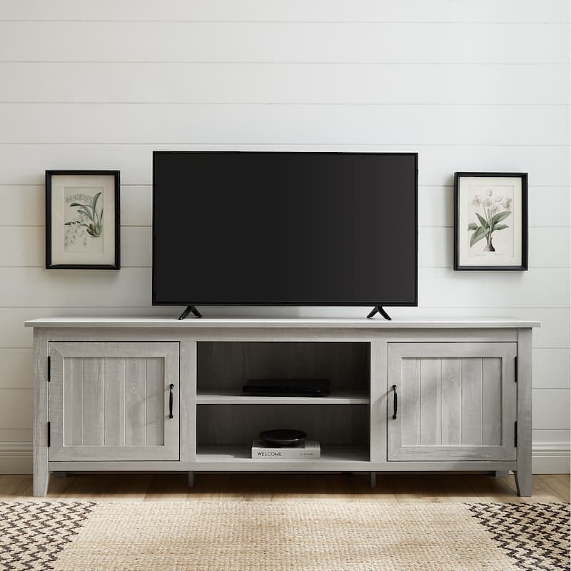 Middlebrook Wind Gap 70-inch Groove Door TV Stand - Stone Grey