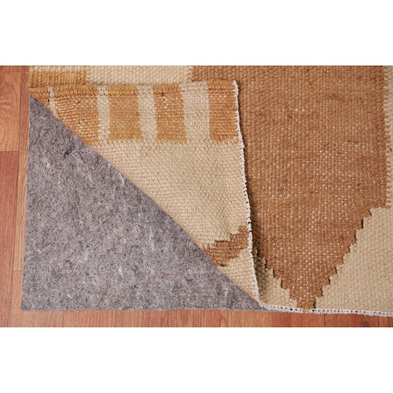 Hand Woven Oriental 100% Jute Carpet Southwestern Modern Brown Kilim Area Rug - 13' 7'' X 10' 2''