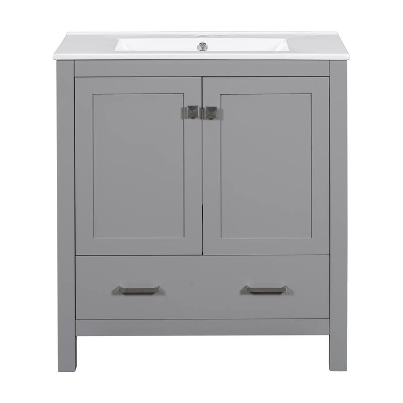 30" Bathroom Vanity with Single Sink Soft Closing 2 Doors and a Drawer