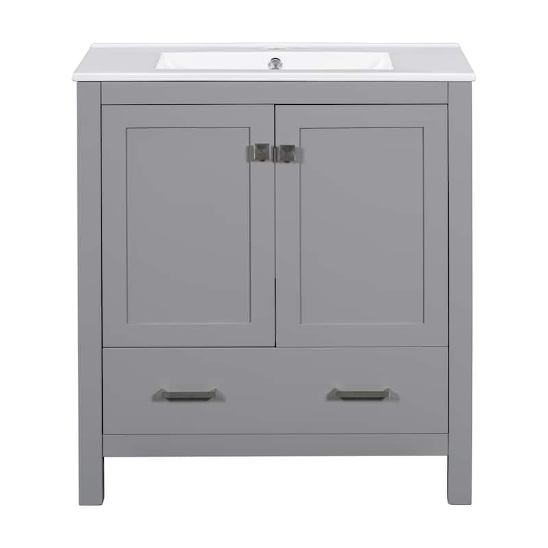 Roomfitters 30" Bathroom Vanity with Undermount Sink, Solid Wood Frame, 2 Soft-Close Doors and Drawer