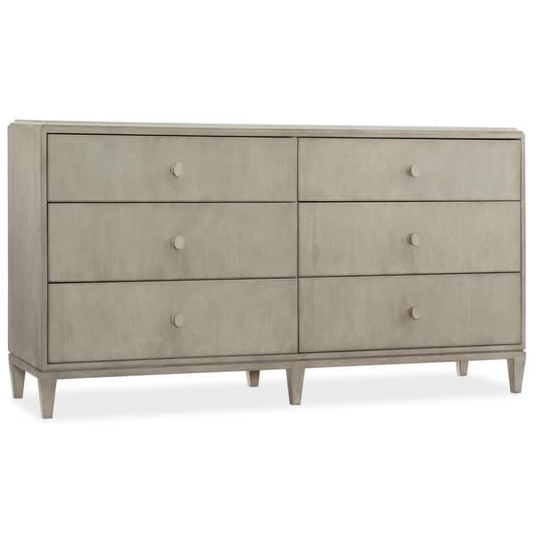 slide 2 of 2, Hooker Furniture Elixir 70" Wide Rubberwood and Walnut Dresser with 6 Serene Gray Beige