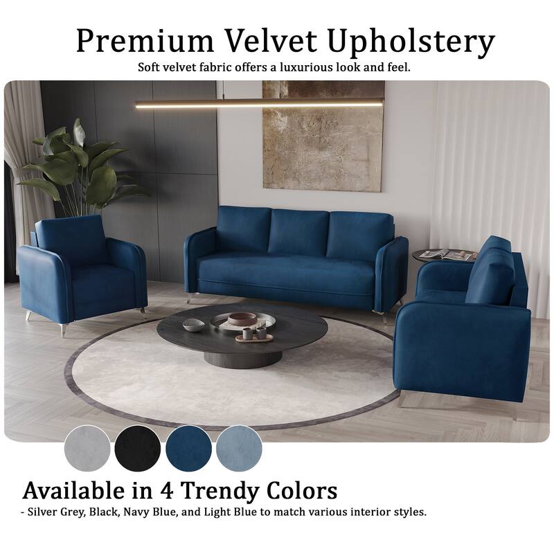 CraftPorch Luxurious Velvet Upholstered Loveseat - N/A