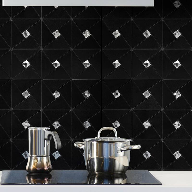 Art3d 10-Sheet Peel and Stick Backsplash Metal Mosaic Tiles for Kitchen, Aluminum Composite Tiles Stickers