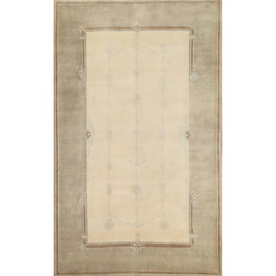 Nepalese Vegetable Dye Oriental Area Rug Wool Hand-knotted Carpet - 6'1" x 9'0"