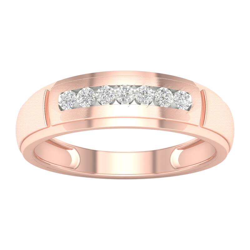 1/10ct TDW Diamond Ring in 10K Gold for Men - 11.5 - Rose