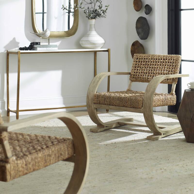 Driftwood Woven Accent Chair - 30" - Brown and Gray