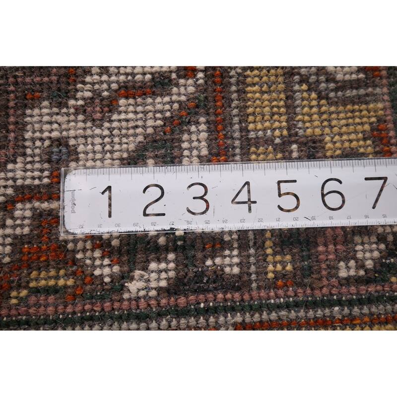 Gray Geometric Heriz Serapi Oriental Accent Rug Handmade Wool Carpet - 2'10"x 5'5"