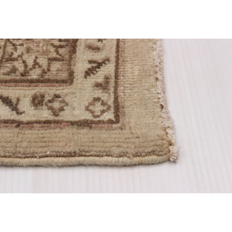 ECARPETGALLERY Hand-knotted Antalya Vintage Khaki Wool Rug - 9'6 x 12'2