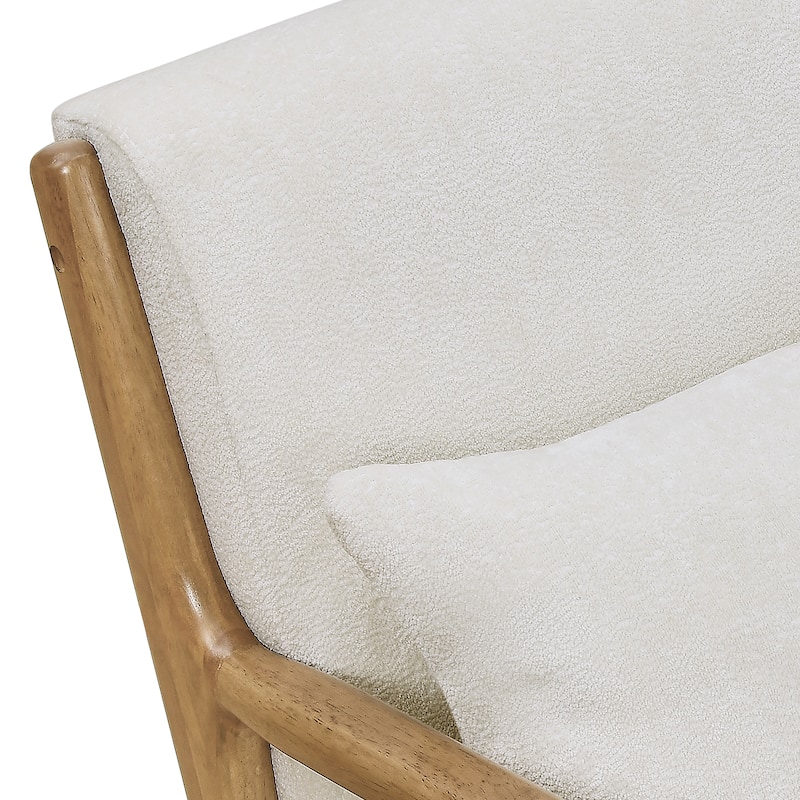 Eterna Mid-Century Modern Style Accent Chair with Removable Lumbar Pillow, Black Finish Solid Wood Legs