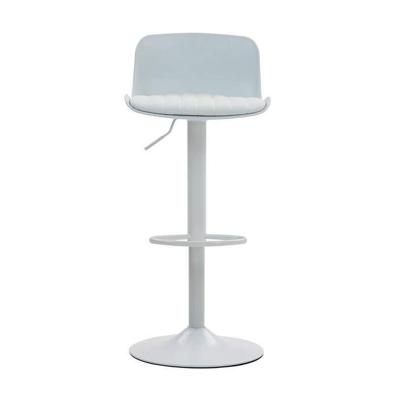 Counter Height Bar Stools Set of 2, Height Adjustable Swivel Bar Stools, Armless PU Leather Kitchen Island Chairs