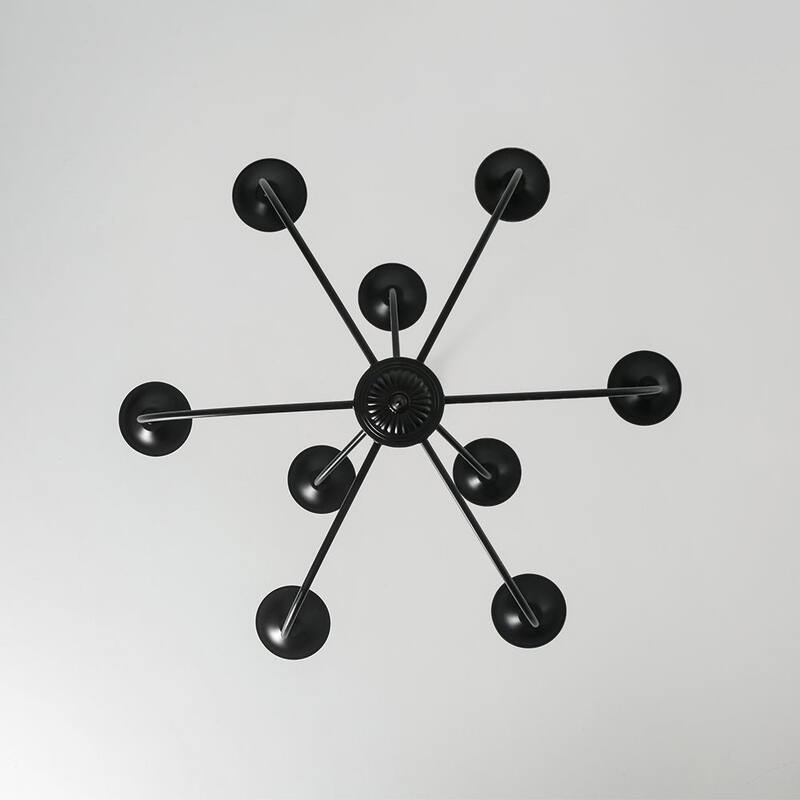 Retro 9-Light Dimmable Candle-style Metal chandelier - 30.5in