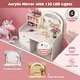 preview thumbnail 18 of 20, Costway Kid Vanity Table Chair Set 2-Color LED Lights Large Drawer - See Details